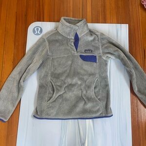 Patagonia Gray and Blue Fleece Pullover